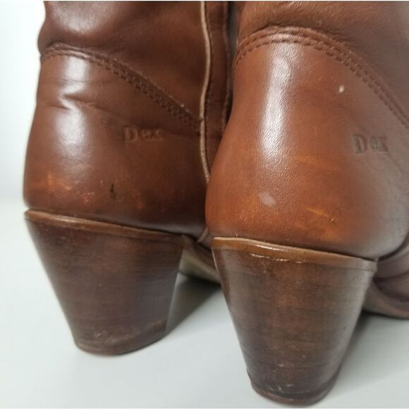 Vintage Dexter Riding Boots Reddish Brown Leather‎ Stacked Heel Size 8.5M - Picture 8 of 14